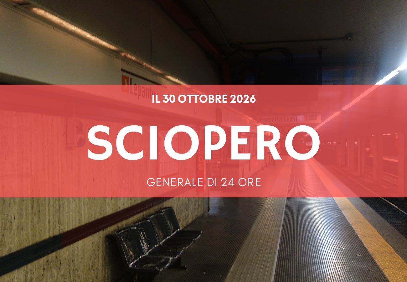 Banchina della stazione Lepanto sulla metro A di Roma, in vista dello sciopero generale del 30 ottobre