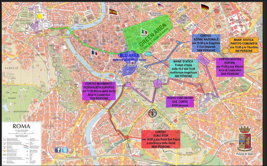 Mappa zone interessate dagli eventi