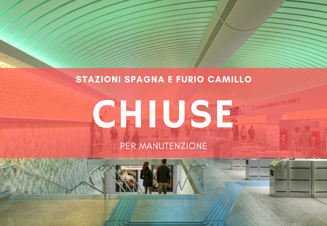 Metro A Roma, stazioni Spagna e Furio Camillo chiuse per lavori