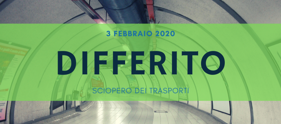 Differito lo sciopero dei trasporti del 3 febbraio 2020