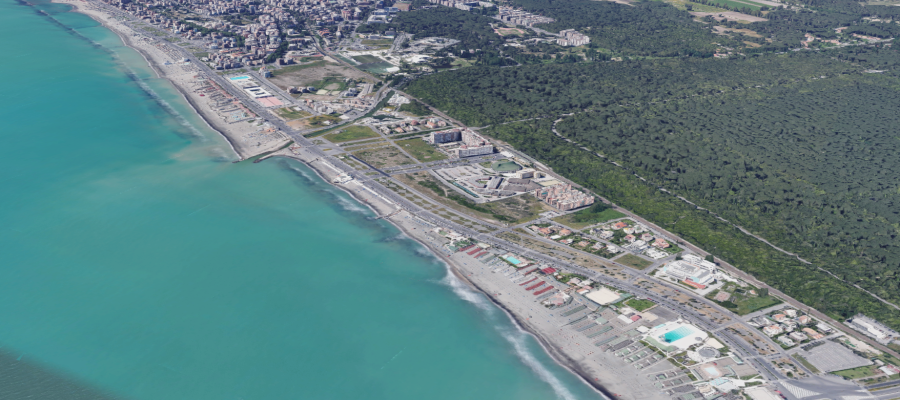 Lido di Ostia da satellite